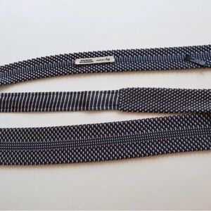Maurizio Baldassari 100% silk Knit Neck Tie in Navy Brown White Pattern Italy